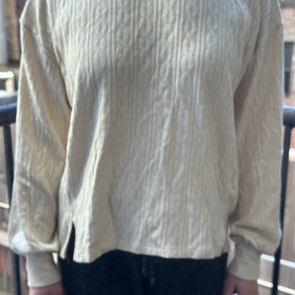 Cream Cable Knit Women's Top